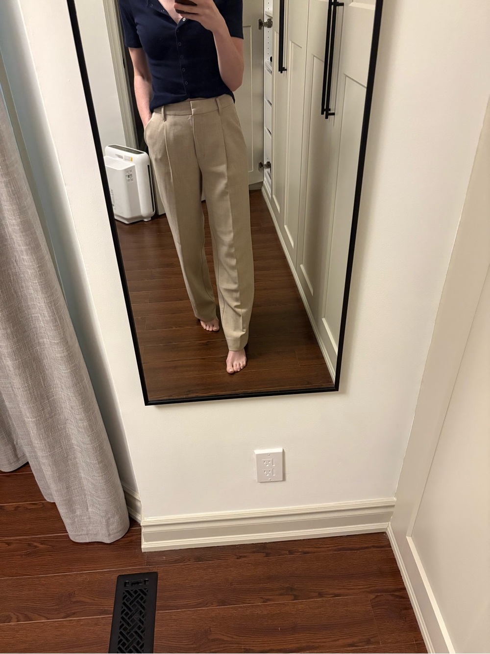 Wilfred Beige Pleated wide Leg Mid Rise pants